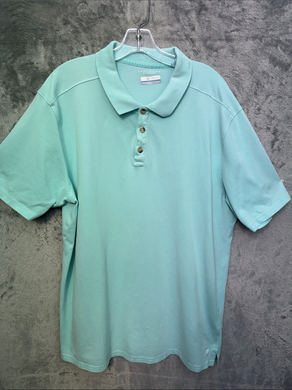 Columbia Men's XL Polo Shirt Omni Shade Mint